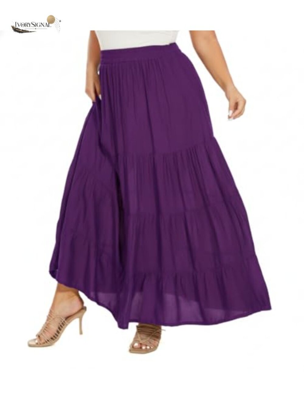 Women's 100% Rayon Tiered Maxi Skirt Boho Gypsy Plus Size 3X